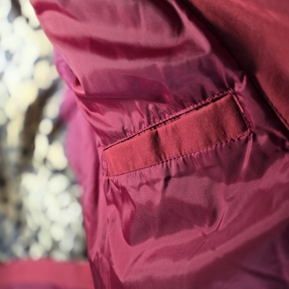 Westbound PL Puffy Jacket In Deep Red with Brass Details Cheetah Lining - Picture 8 of 8